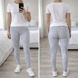 Lululemon Women's 6 Train Times 7/8 Pant Leggings Light Heathered Grey Mesh